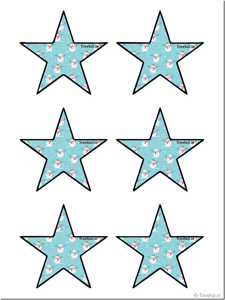 Free Christmas 5 pointed star paper decorations (22)
