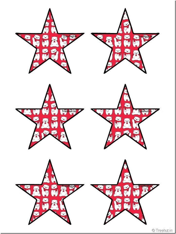 Free Christmas 5 pointed star paper decorations (23)