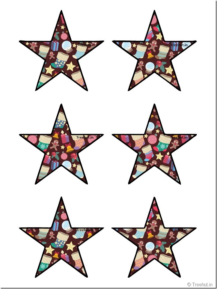 Free Christmas 5 pointed star paper decorations (28)
