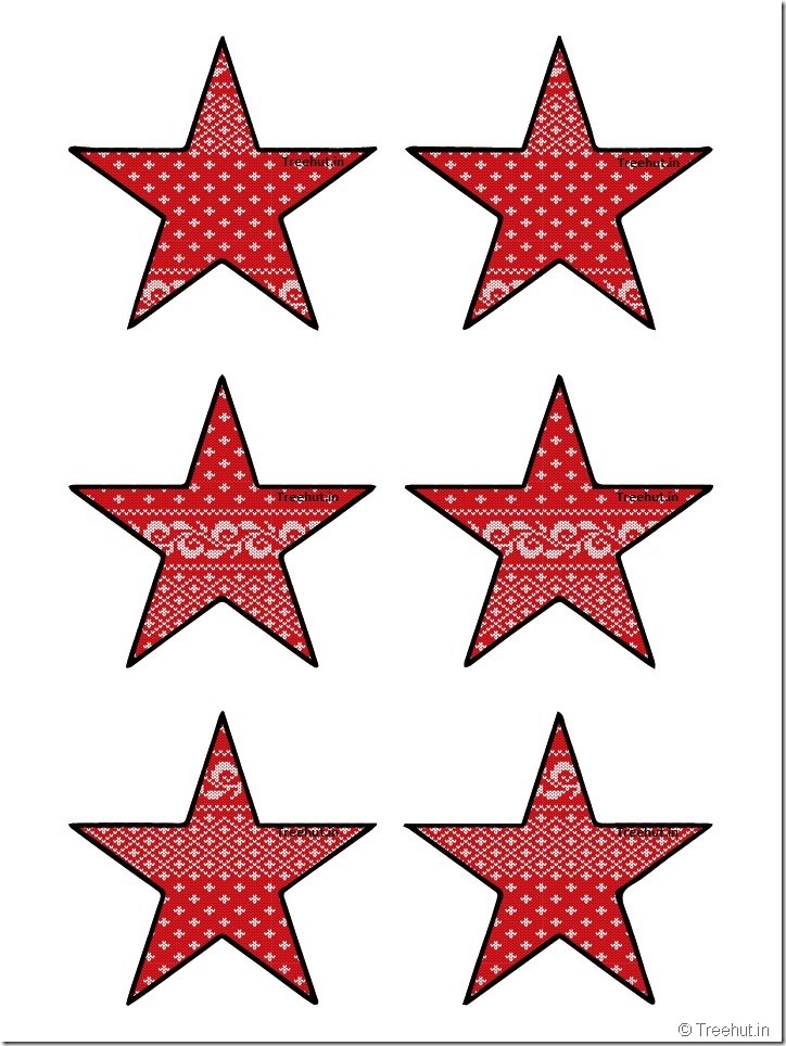 Free Christmas 5 pointed star paper decorations (34)
