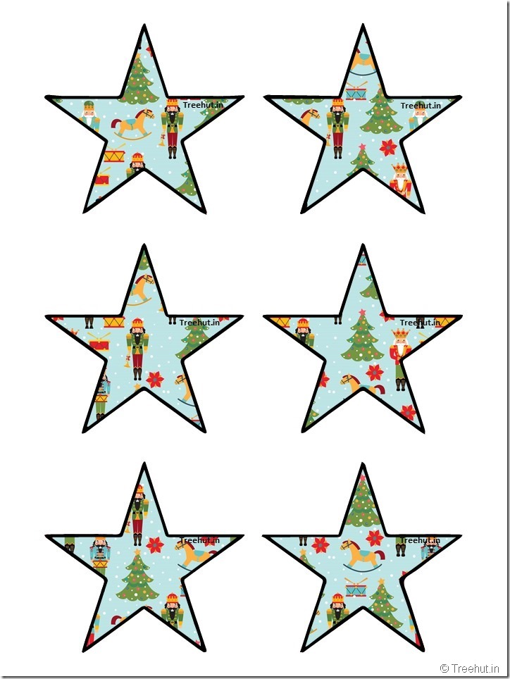 Free Christmas 5 pointed star paper decorations (39)
