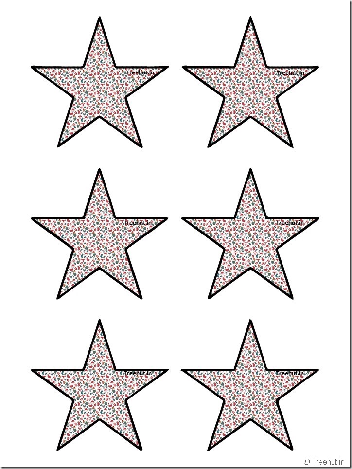 Free Christmas 5 pointed star paper decorations (40)