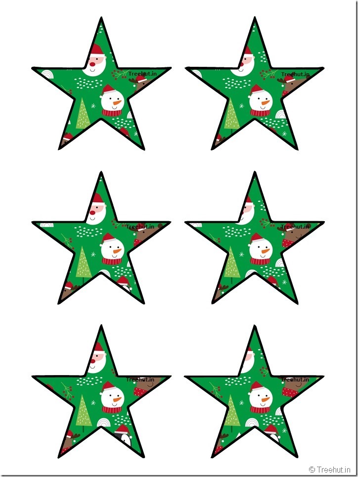 Free Christmas 5 pointed star paper decorations (49)
