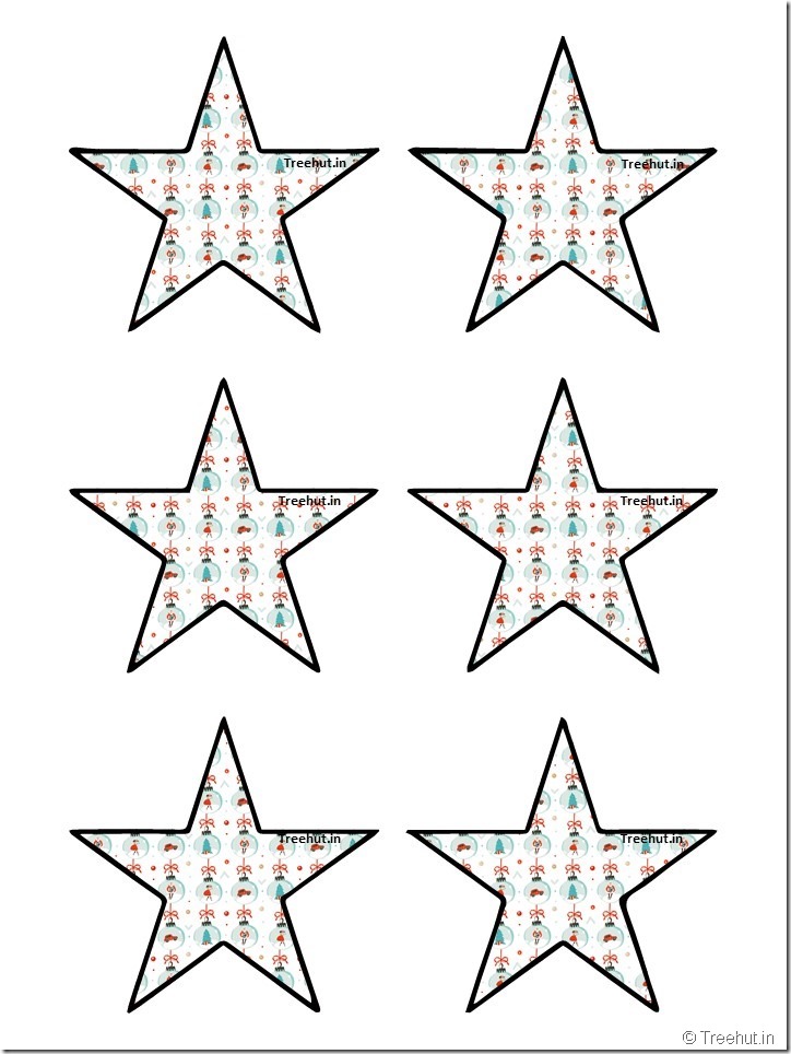 Free Christmas 5 pointed star paper decorations (51)