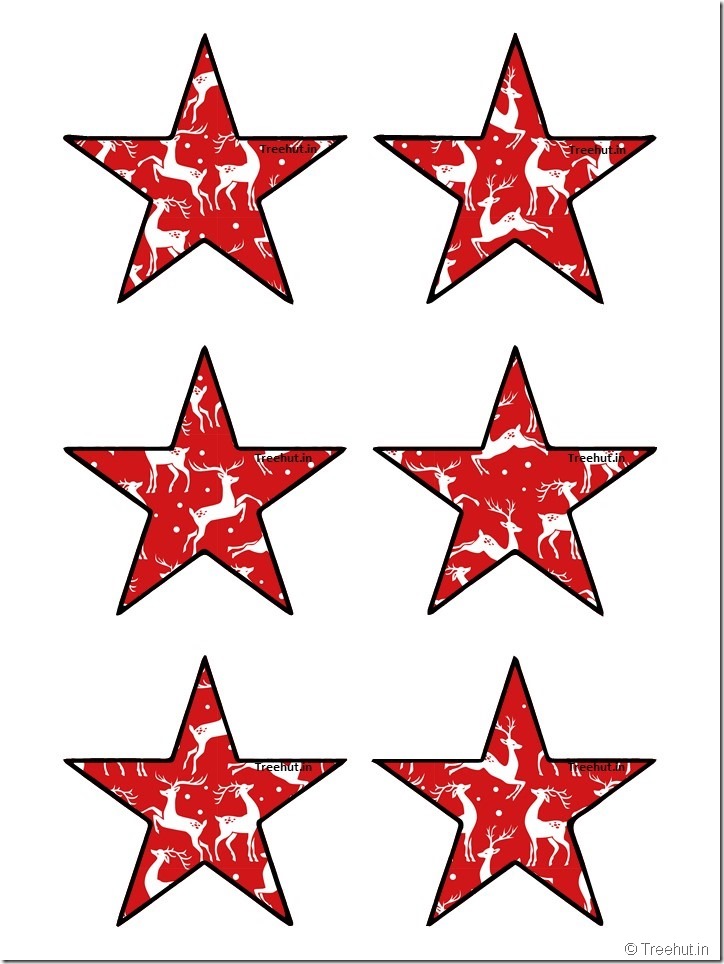 Free Christmas 5 pointed star paper decorations (8)