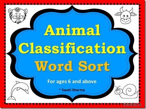 Animal Classification Word Sort Printable Worksheets