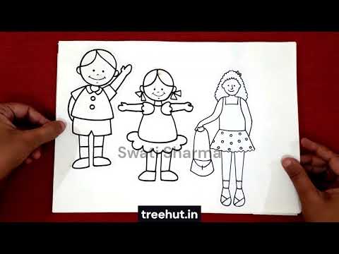 50+ Drawing Ideas: Front View Figures of Boys and Girls | Art Curriculum #drawfigures