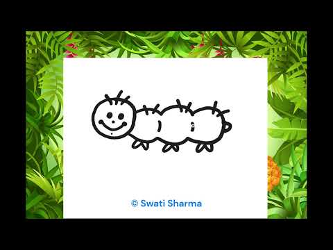 Caterpillar Drawing Tutorial: Kids Drawing Lesson Plan, Spring Art Therapy, Drawing for Beginners