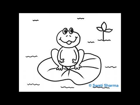 Learn to Draw a Frog on a Lily Pad - Kids Art Lesson Plan 🐸🎨
