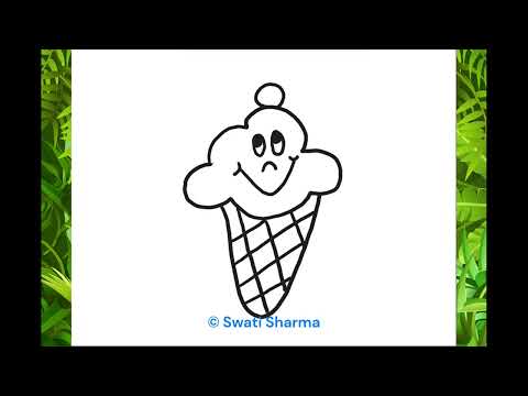Learn to Draw an Ice Cream Cone, Ice Cream Month Activity, July Activity, Summer Activity #coolart