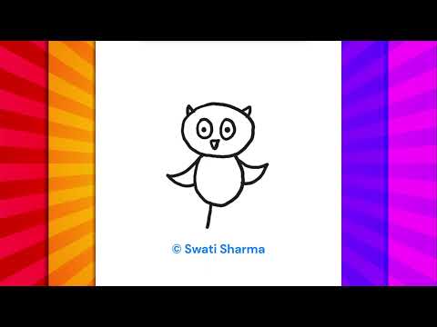 Owl Drawing Lesson | Indoor Camping Activity 🦉🍂 Learn to Draw an easy Owl, Step by Step Owl Drawing