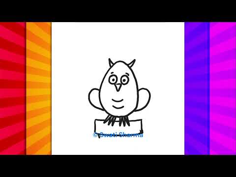 Owl Drawing Lesson Step by Step Video For Elementary Students