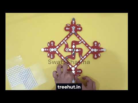 Swastik Rangoli Idea for Diwali | DIY MDF Rangoli Craft
