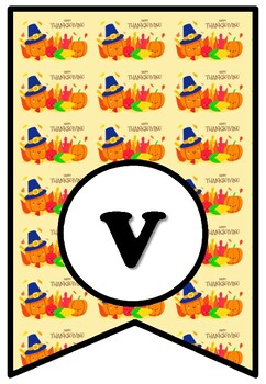 Happy Vegan Thanksgiving, Bulletin Board Sayings Pennant Letters, Printables