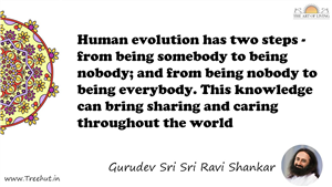 Human evolution has two steps - from being somebody to... Quote by Gurudev Sri Sri Ravi Shankar, Mandala Coloring Page