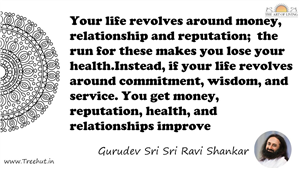 Your life revolves around money, relationship and... Quote by Gurudev Sri Sri Ravi Shankar, Mandala Coloring Page