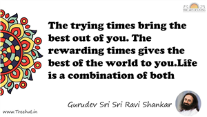 The trying times bring the best out of you. The rewarding... Quote by Gurudev Sri Sri Ravi Shankar, Mandala Coloring Page
