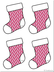 50 Christmas Stockings Decoration Cut Outs, Christmas Tree Decorations