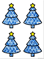 Free 51 DIY Christmas Tree Classroom Decoration Craft Cutouts Paper Decorations for the Classroom