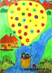 Hot Air Balloon Art by Grade 3 kids