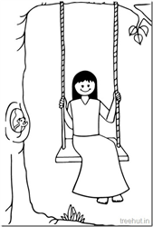 Girl Swinging Coloring Pages