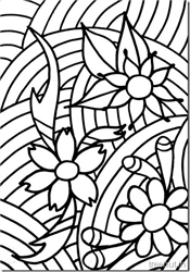 Abstract Flowers Coloring Pages for Teenagers