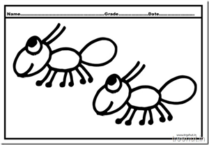 Cute Ant Coloring Pages for kids