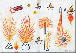 Diwali Christmas Festival Fireworks Art Ideas