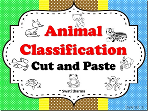 Animal Classification Cut and Paste Worksheets