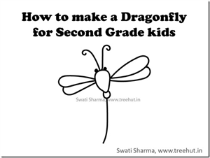 Video tutorial for dragonfly drawing for Second grade kids