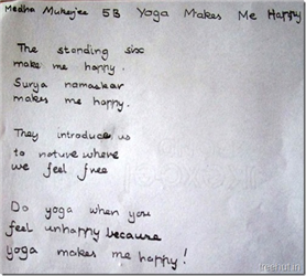 Poems on Yoga by children