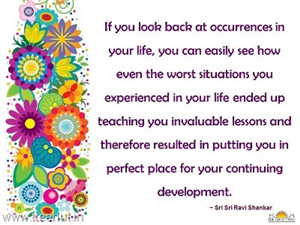 Quote on Past Experiences in Life , by Sri Sri Ravi Shankar