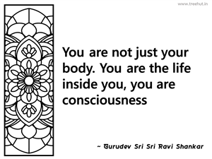 You are not just your body. You are the... Inspirational Quote by Gurudev Sri Sri Ravi Shankar